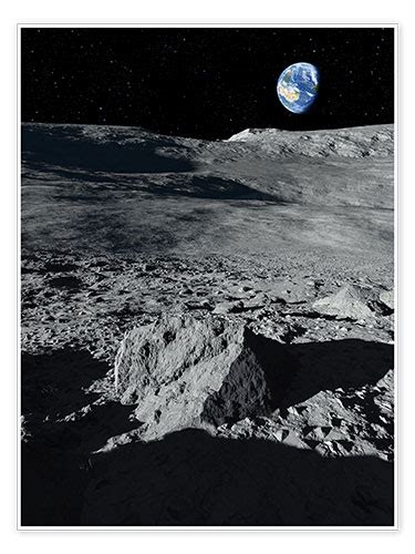 Earth From The Moon Print By Detlev Van Ravenswaay Posterlounge