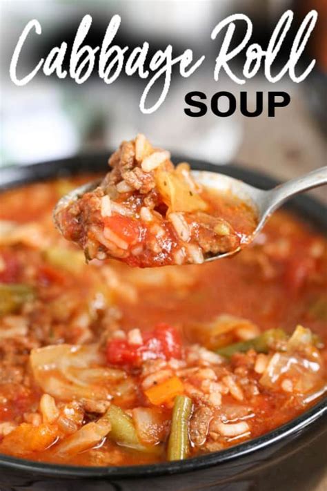 This Crockpot CABBAGE ROLL SOUP Is A Twist On Traditional Cabbage Rolls For A Fraction Of The
