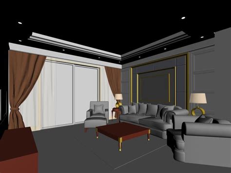 Living Room 3d Max Model For 3d Studio Max Designs Cad