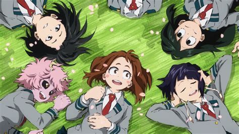 Wallpaper Boku No Hero Academia Anime Girls Uraraka Ochako Tsuyu