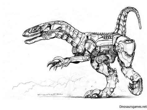 DRAWN DINOSAUR ROBOT COLORING PAGE | Robot animal, Robot art, Dinosaur