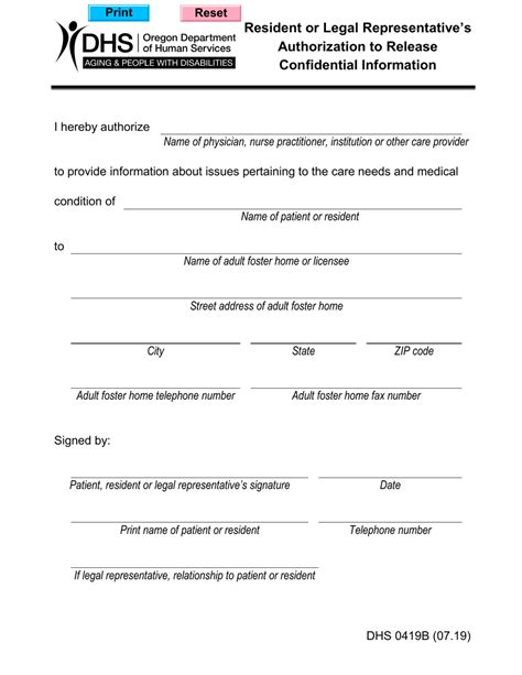 Form Dhs0419b Fill Out Sign Online And Download Fillable Pdf Oregon