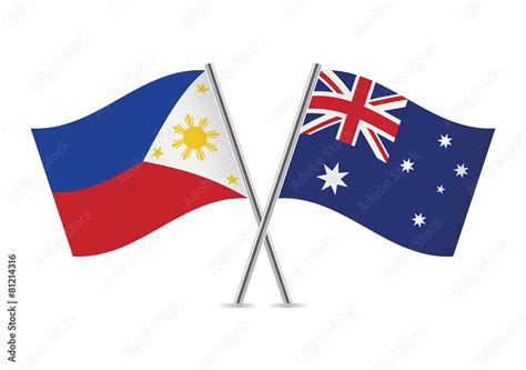 Philippines And Australian Flags Vector Illustration Vector De Stock