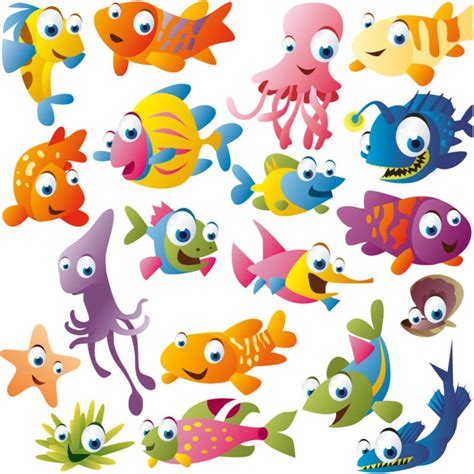 Different Colorful Fishes Clipart Free Image Download