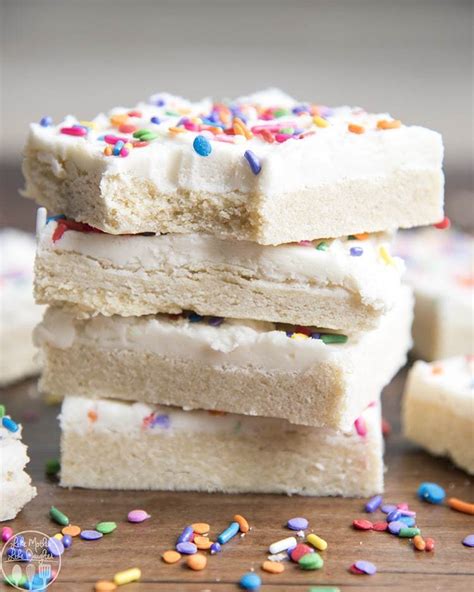 Sharing the best soft sugar cookie bars today! Sugar Cookie Bars - Like Mother Like Daughter