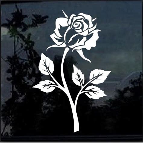 Rose Flower Window Decal Sticker Custom Made In The Usa Fast
