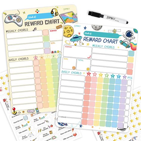 Buy Magnetic Chore Chart For Kids Behavior 2 Pack Reward Chart For