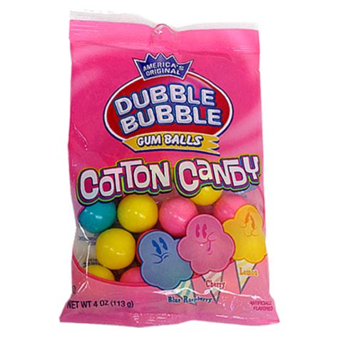 Dubble Bubble Gum Balls Cotton Candy Peg Bag 4oz 113g