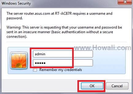 Asus Router Default Login Password Username IP Address - Howali.com