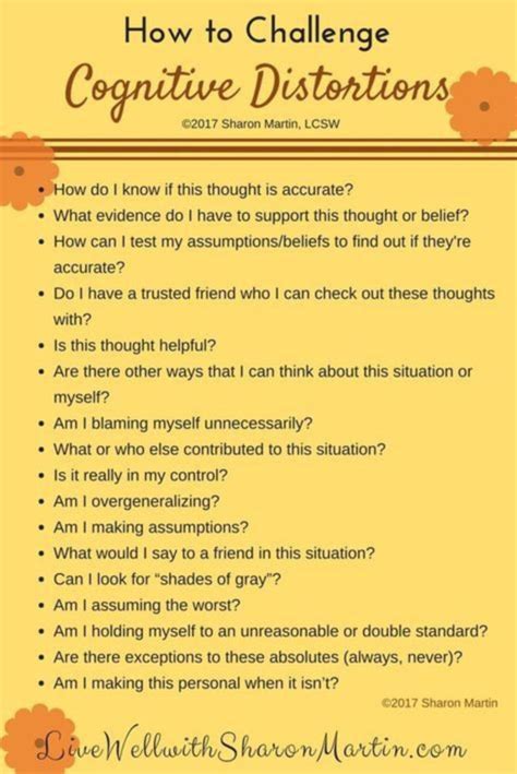 Cognitive Distortions Therapy Worksheet —