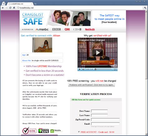 Craigslist Dating Scams: LiveSafeToday.net