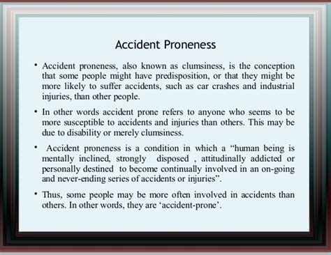 Accident Proneness Liberal Dictionary