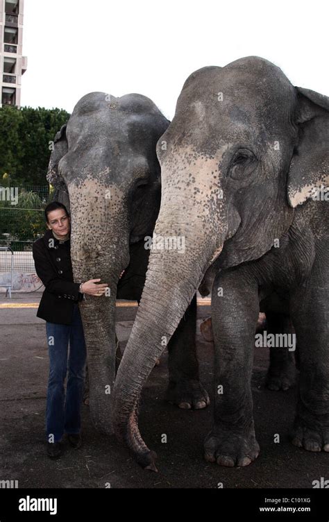 Princess Stephanie Of Monaco Poses With Animals From The 33rd Monte