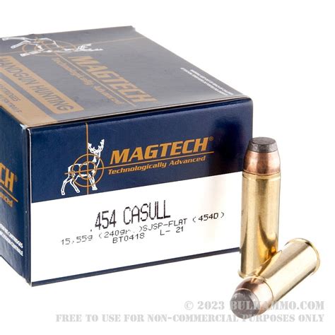 20 Rounds Of Bulk 454 Casull Ammo By Magtech 240gr Sjsp