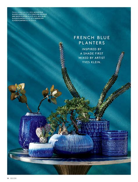 Cb2 April Catalog 2019 Jacque Blue Glazed Vase White Planters