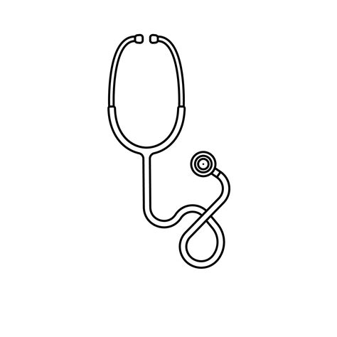 Stethoscope Outline Icon Illustration On Isolated White Background