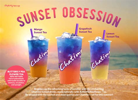 Chatime pearl milk tea $4.20 toronto one of chatime's recommended drinks. Chatime Sunset Obsession Collection | Mango tea, Butterfly ...