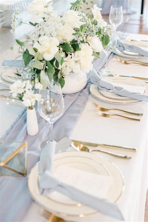 Dusty Blue Wedding Theme Elegantweddingca Wedding Table Settings