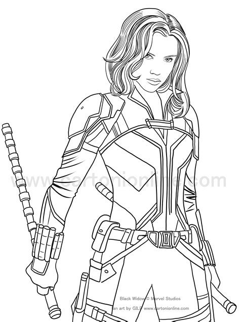 Widow Coloring Avengers Pages Printable Sketch Coloring Page