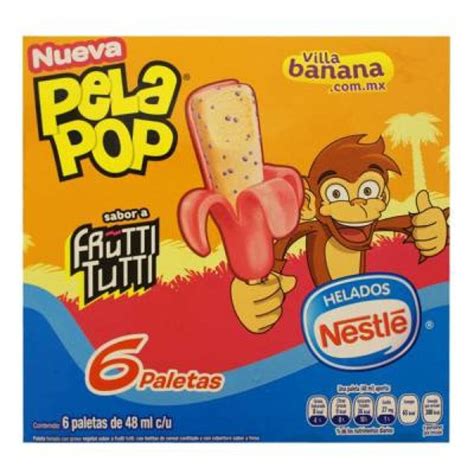 Paleta De Hielo Nestlé Pela Pop Sabor Frutti Tutti 6 Pzas De 48 Ml Cu