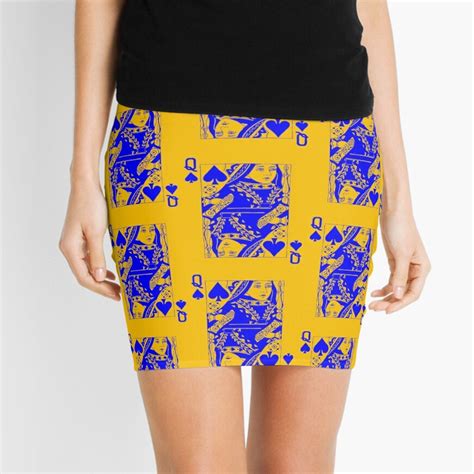 Queen Of Spades Blue Mini Skirt By Impactees Redbubble