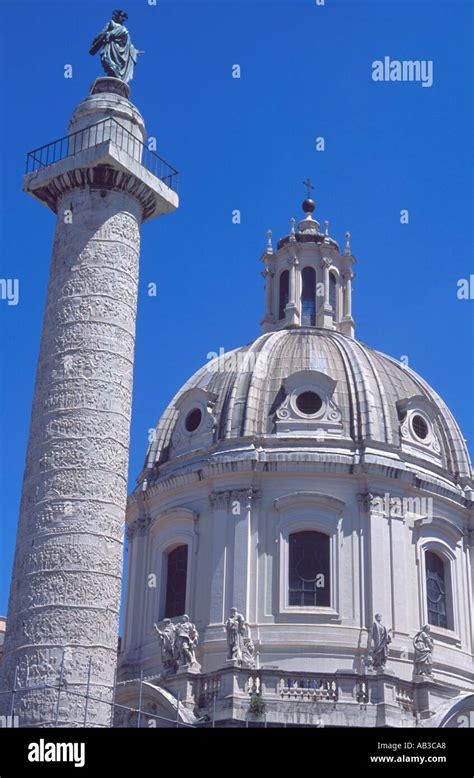 Trajans Column Rome Italy Stock Photo Alamy