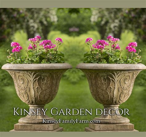 Kinsey Garden Decor Outdoor Arabesque Urn Fluted Cast Stone Planters