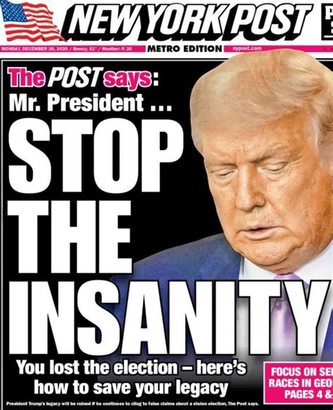 New York Post Editorial Tells Donald Trump To Stop Election ‘insanity’ The Courier Mail