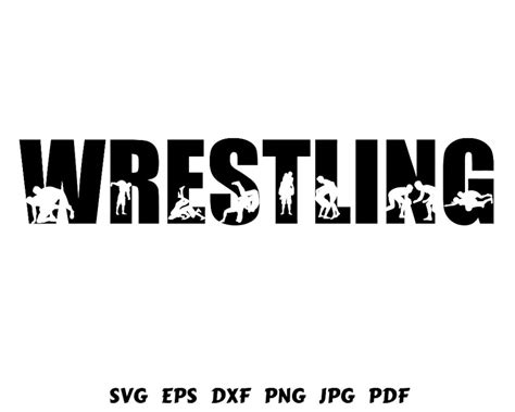 Wrestling Svg Wrestling Cut File Wrestling Silhouette Wrestling Clip