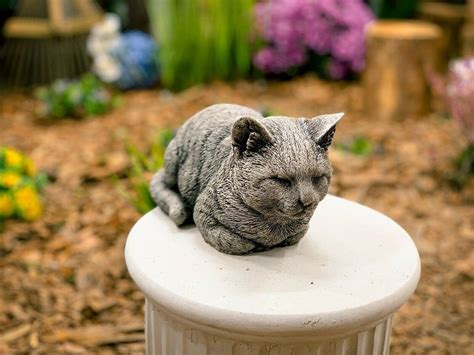 Sleeping Cat Statue Concrete Cat Statue Beautiful Cat Etsy
