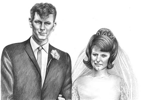 Pencil Portrait Of Wedding Couple Pencil Sketch Portraits