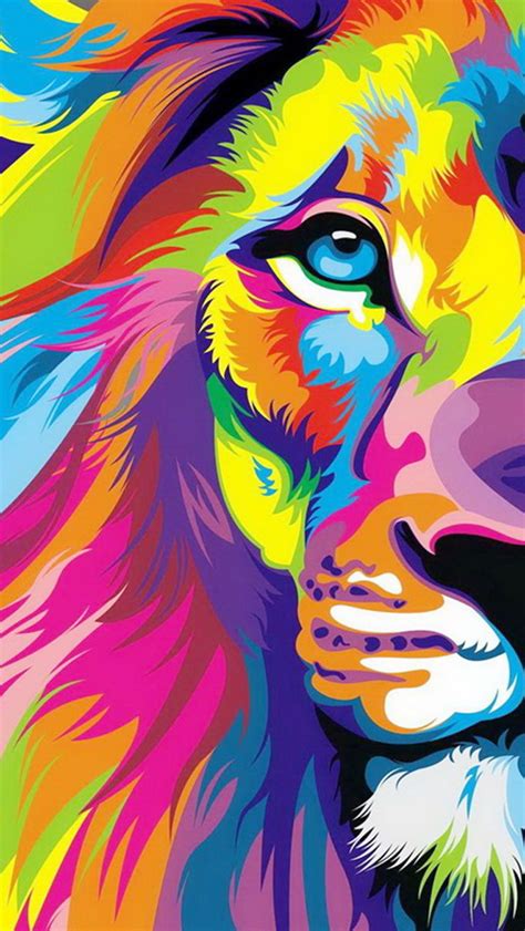 Colorful Lion Head Painting Iphone 6 6 Plus And Iphone 5