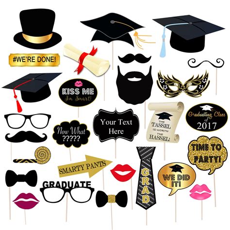 Editable Graduation Party Props Printable Photo Booth Etsy