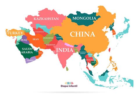 Los 7 Mejores Mapas De Asia Para Imprimir Etapa Infantil