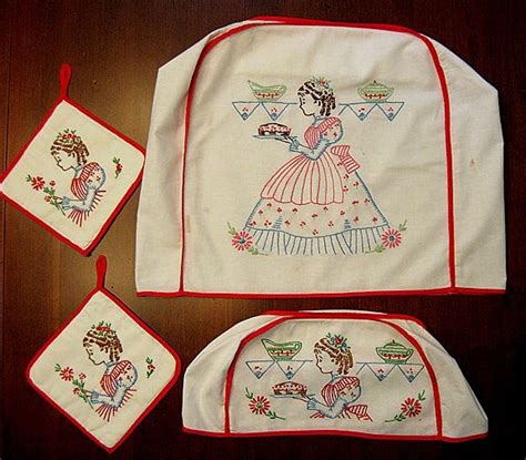 Amazon's choice for small kitchen appliance covers. Vintage Kitchen Set - Cute Embroidered Appliance Covers ...