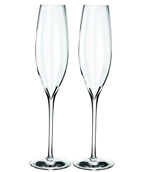 Waterford Crystal Elegance Optic Champagne Flutes Set Of 2 11 L