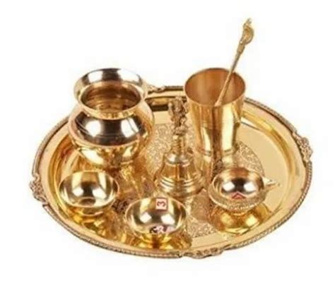 Round Brass Puja Thali at Rs piece पतल क पज थल in Moradabad ID