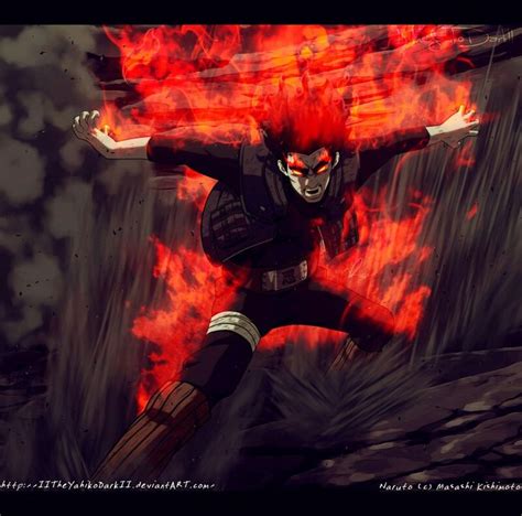 Naruto 672 shows guy's most powerful technique, night guy, whereby he takes a large chunk out of madara's body to which it proves to again be useless as it's his last attack and his life diminishes. Gai liberando o portão da morte | Arte naruto, Amaterasu ...
