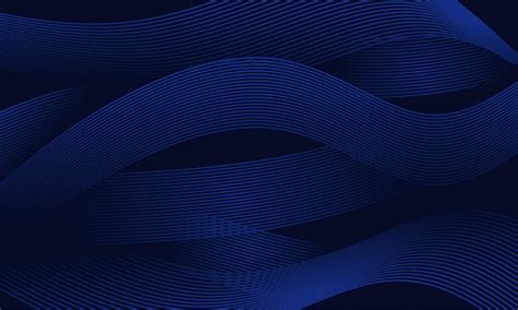 Dark Blue Background With Abstract Wavy Lines Vector Background