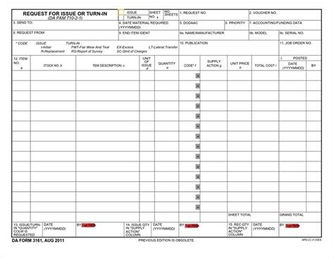 Da Form 3161 Fillable Printable Forms Free Online