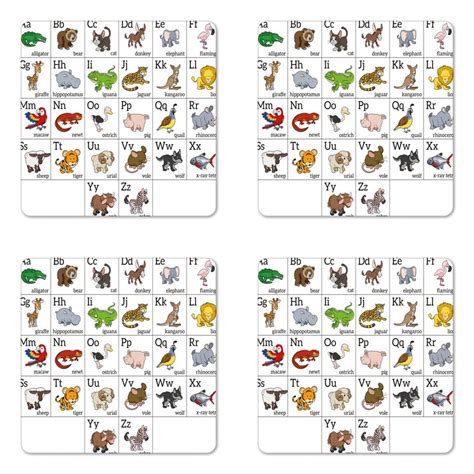 This quiz includes only animated characters from disney animation studi. Educational Coaster Set of 4, Alphabet Learning Chart Cartoon Animals ...