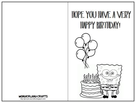 Wonderland Crafts Birthday 10 Best Printable Folding Birthday Cards