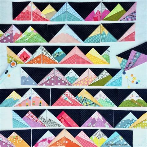 Large Scrappy Mountain Ranges Pdf Quilt Pattern Etsy Paper Pieced