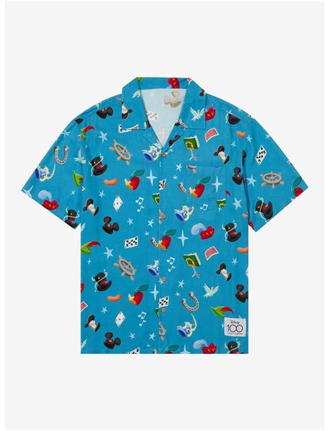 Disney 100 Character Icons Allover Print Woven Button Up Boxlunch