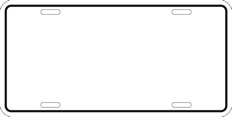 Blank License Plate Template Sketch Coloring Page