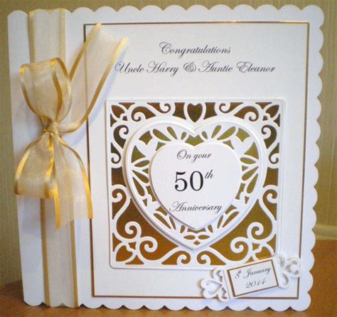 50th Golden Anniversary Card Using Tonic Dies Fab Wedding