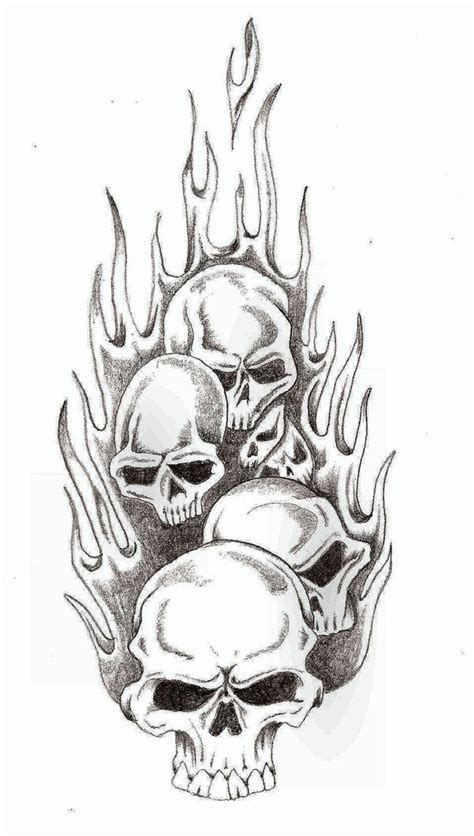 Skull Flames Drawing