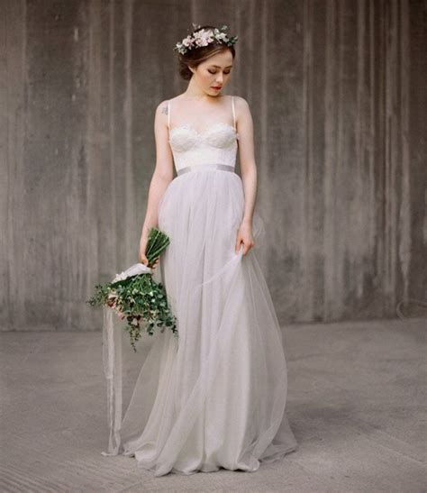 10 Beautiful Grey Wedding Dresses ~ Kiss The Bride Magazine