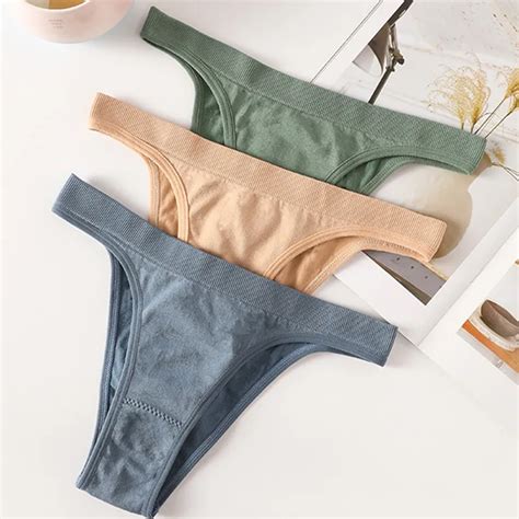Get The Best Deals Ladies Brazilian Panties Low Rise Underwear Seamless G String Sexy Thongs 1