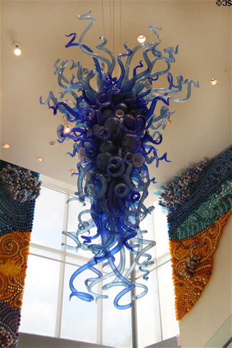 Blue And Beyond Blue Glass Chandelier Sculpture By Dale Chihuly At New